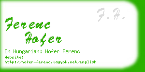 ferenc hofer business card